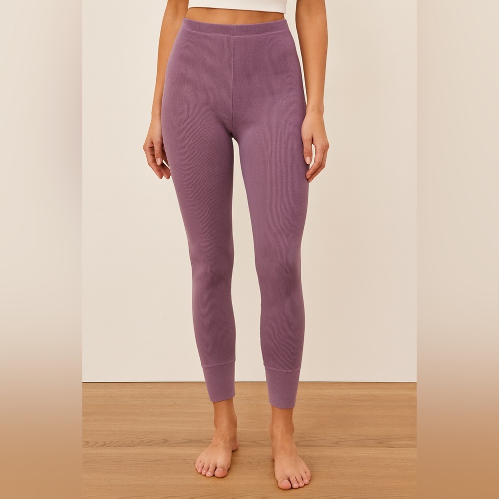 American Eagle Outfitters Lavender Ribbed Flannel Long John’s Leggings